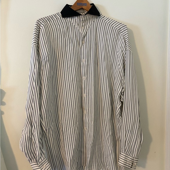 Vintage 1970s Gianni Versace Striped Button-Up Shirt designer - Picture 1 of 12